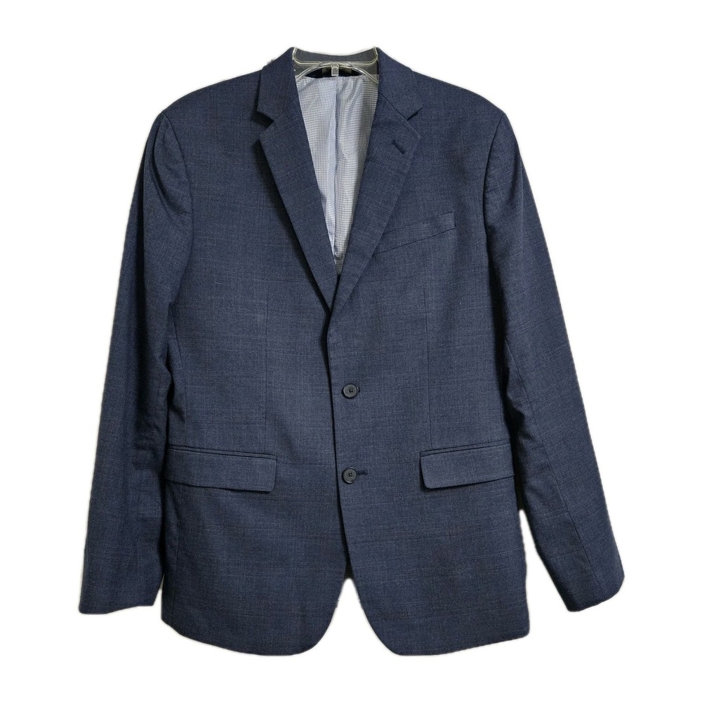 Banana Republic Blazer Mens 40R Blue Slim Fit Glen Plaid Sport Coat 2-Button